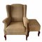 Wingback Chair & Ottoman from Hotel Le Meridien, 1990s , Set of 2 14