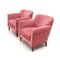 Pink Velvet Armchairs, 1960s, Set of 2 3