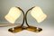 Mid-Century Brass & Glass Bedside Lamps, Set of 2 3