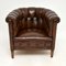 Antique Swedish Leather Chesterfield Armchairs, Set of 2 3