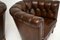 Antique Swedish Leather Chesterfield Armchairs, Set of 2, Image 10