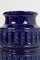 Tall German Dark Blue Ceramic Vase by Scheurich, 1970s 5