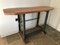Antique Industrial Iron Hall Table with Wooden Top from Singer, 1920s 1