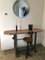 Antique Industrial Iron Hall Table with Wooden Top from Singer, 1920s 2