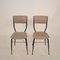 Italian Black Metal and Gray Leather Dining Chairs, 1950s, Set of 2 18