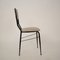 Italian Black Metal and Gray Leather Dining Chairs, 1950s, Set of 2 6