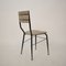 Italienische Esszimmerstühle aus Schwarzem Metall & Grauem Leder, 1950er, 2er Set 8