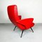 Italienische Rote Vintage Sessel, 1950er, 2er Set 6