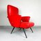 Italienische Rote Vintage Sessel, 1950er, 2er Set 8