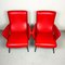 Fauteuils Vintage Rouges, Italie, 1950s, Set de 2 10