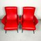 Italienische Rote Vintage Sessel, 1950er, 2er Set 10