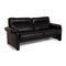 Model Ds 70 Black Leather 3-Seater Sofa from de Sede 6