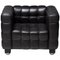 Black Leather 8012 Kubus Club Chair by Josef Hoffmann 1