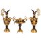 Two Ewers and Bowl in Gilt and Brown Bronze, Set of 3 1