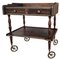 Art Deco Italian Regency Wood and Brass Two-Tier Dry Bar Cabinet Cart 1