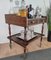 Art Deco Italian Regency Wood and Brass Two-Tier Dry Bar Cabinet Cart, Image 4