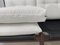 Scandinavian 2-Seat White Textile and Stained Wood Sofa 13