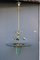 French Brass & Glass Ceiling Lamp by Jean Perzel, 1940s, Image 12