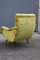 Italian Yellow Velvet Lounge Chair with Brass Base, 1950s 8