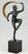 Scultura Art Déco in bronzo, ballerina nuda con sciarpa, Zoltan Kovats, Immagine 2
