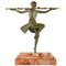 Art Deco Bronze Skulptur, Akt Tänzerin mit Thyrsus, Pierre Le Faguays 1