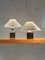 Lámparas de mesa francesas de metal cepillado, años 70. Juego de 2, Imagen 2