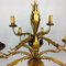 Gilded 12-Arm Chandelier Decorated with Leaves, 1940s 6
