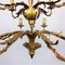 Gilded 12-Arm Chandelier Decorated with Leaves, 1940s 9