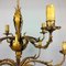 Gilded 12-Arm Chandelier Decorated with Leaves, 1940s 4