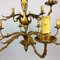 Gilded 12-Arm Chandelier Decorated with Leaves, 1940s 5