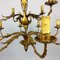 Gilded 12-Arm Chandelier Decorated with Leaves, 1940s, Image 5