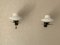 Französische Mid-Century Messing Wandlampen mit Weißen Opalglas Schirmen von Maison Lunel, 2er Set 1