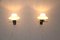 Französische Mid-Century Messing Wandlampen mit Weißen Opalglas Schirmen von Maison Lunel, 2er Set 15