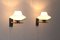 Französische Mid-Century Messing Wandlampen mit Weißen Opalglas Schirmen von Maison Lunel, 2er Set 2