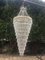 Lámpara de araña grande en cascada de cristal con cristales tallados, años 60, Imagen 29