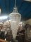 Lámpara de araña grande en cascada de cristal con cristales tallados, años 60, Imagen 16