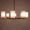 Mid-Century Brass Chandelier with Glass Lampshades, Germany, Image 8