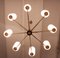 Mid-Century Brass Chandelier with Glass Lampshades, Germany 5