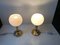 Vintage Danish Table Lamps in White Glass and Brass from ABO, 1970s, Set of 2, Image 3