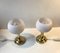 Vintage Danish Table Lamps in White Glass and Brass from ABO, 1970s, Set of 2, Image 6