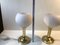 Vintage Danish Table Lamps in White Glass and Brass from ABO, 1970s, Set of 2 7