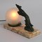 French Art Deco Bronze Statue Table Lamp, 1930s 2