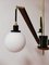 Vintage Brass & Wooden Ceiling Lamp from Stilnovo 2