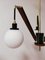 Vintage Deckenlampe aus Messing & Holz von Stilnovo 2