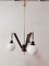 Vintage Deckenlampe aus Messing & Holz von Stilnovo 12