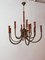 Lámpara de araña vintage de latón con 12 luces, Imagen 2