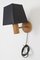 Kleine Artisan Wandlampe aus Holz mit schwarzem Schirm, 1970er 4