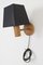 Lampada da parete artigianale in legno con paralume nero, anni '70, Immagine 4