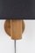 Kleine Artisan Wandlampe aus Holz mit schwarzem Schirm, 1970er 6