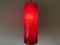 Dänische Mid-Century Zylinder-Deckenlampe aus rotem Glas, 1960er 2